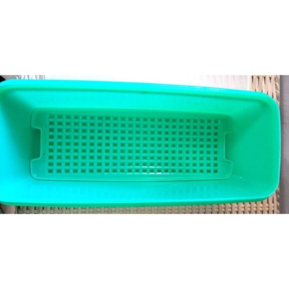 Vintage Tupperware Jadite Green Celery Crisper Keeper 892-1 Lid 893-2 and Tray - Picture 4 of 7